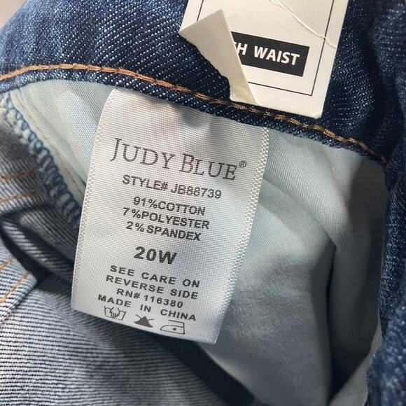 Judy Blue High Rise Control Top Distressed Flare Jeans JB88739 Womens 20W Denim - Picture 13 of 16